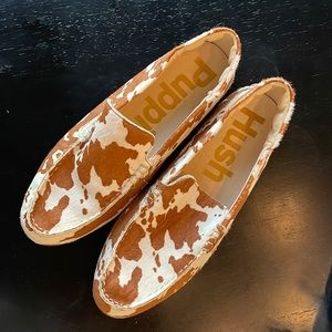 Like new Hush Puppy cow print loafer, size 8.5